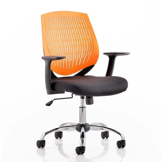 Product photograph of Dura Task Office Chair In Orange With Arms from Furniture in Fashion