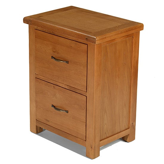 Product photograph of Earls Wooden Office Filing Cabinet In Chunky Solid Oak from Furniture in Fashion