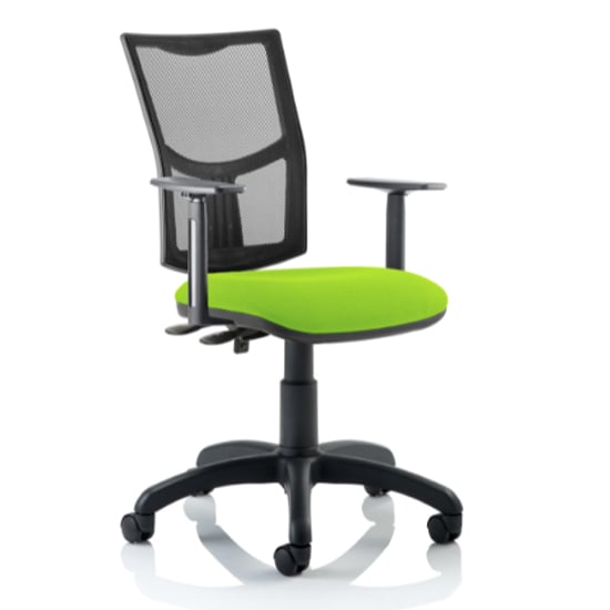 Product photograph of Eclipse Ii Mesh Back Office Chair In Green And Adjustable Arms from Furniture in Fashion