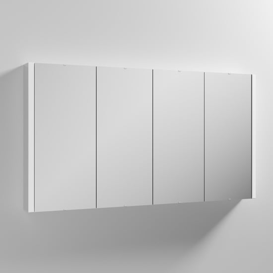 Product photograph of Edina 120cm Bathroom Mirrored Cabinet In Gloss White from Furniture in Fashion