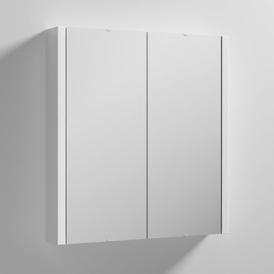Product photograph of Edina 60cm Bathroom Mirrored Cabinet In Gloss White from Furniture in Fashion