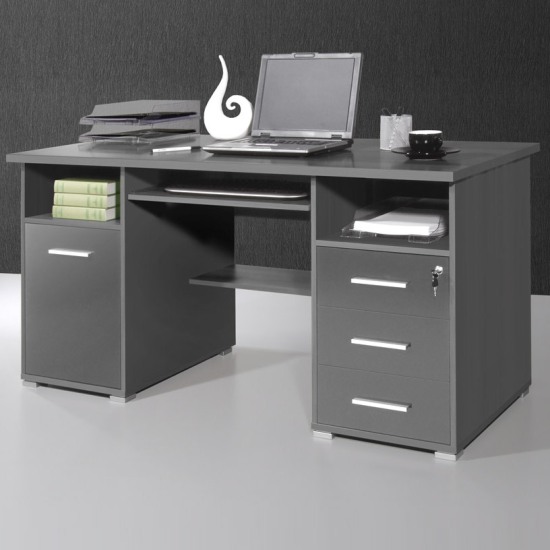 Ergonomic Anthracite Computer Workstation, 484-58