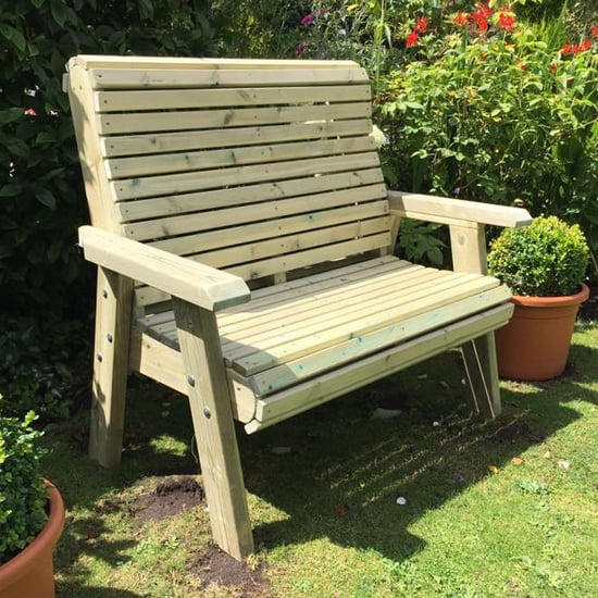 Product photograph of Erog Wooden Outdoor 2 Seater Bench from Furniture in Fashion