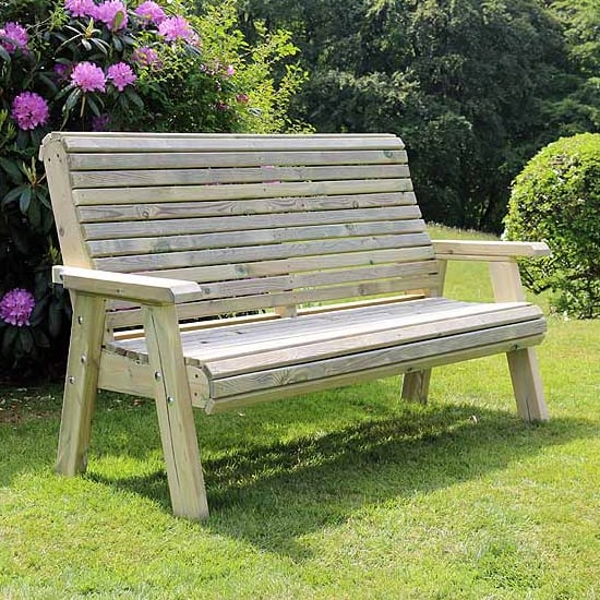 Product photograph of Erog Wooden Outdoor 3 Seater Bench from Furniture in Fashion