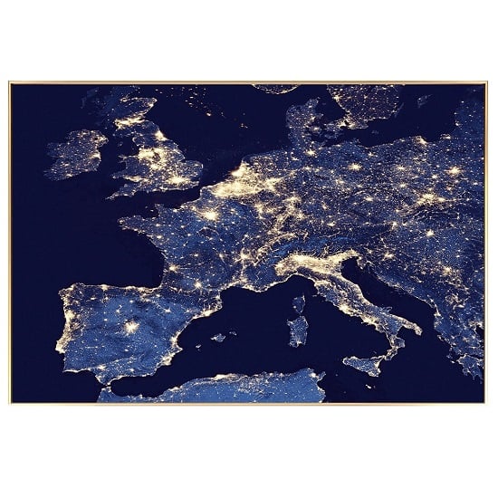 Product photograph of Europe City Lights Glass Wall Art from Furniture in Fashion