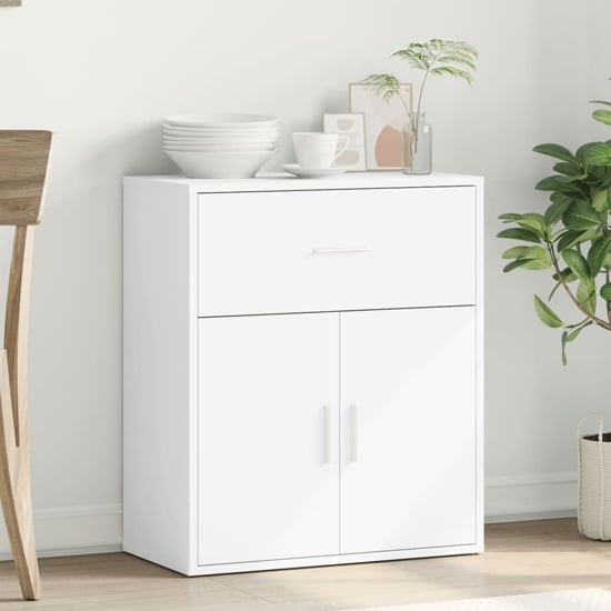 Exeter Wooden Sideboard With 2 Doors 1 Drawers In White