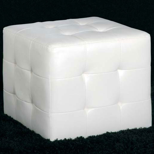 Club White Faux Leather Stool, 30396