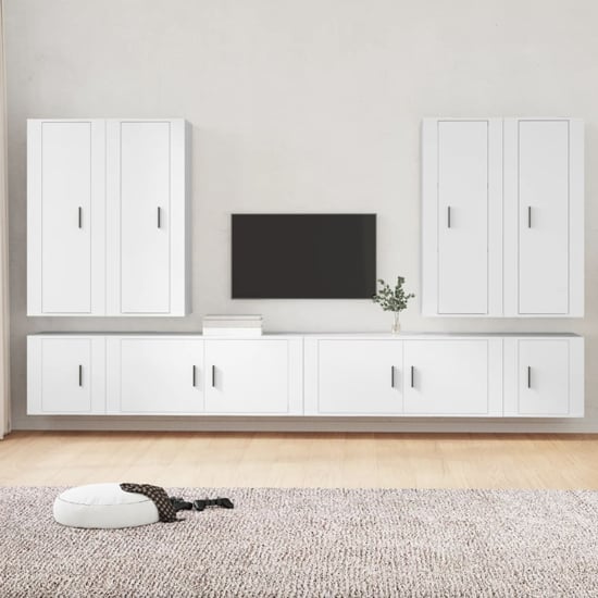 Finn Wooden Living Room Furniture Set In White