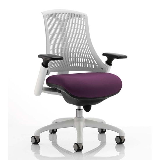 Product photograph of Flex Task White Frame White Back Office Chair In Tansy Purple from Furniture in Fashion