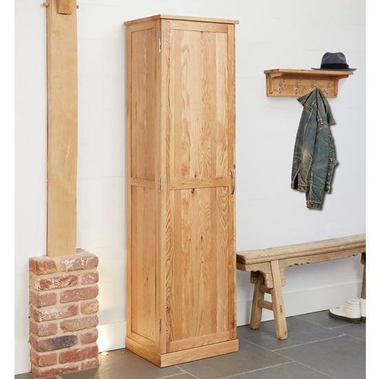 Product photograph of Fornatic Tall Wooden Shoe Storage Cabinet In Mobel Oak from Furniture in Fashion