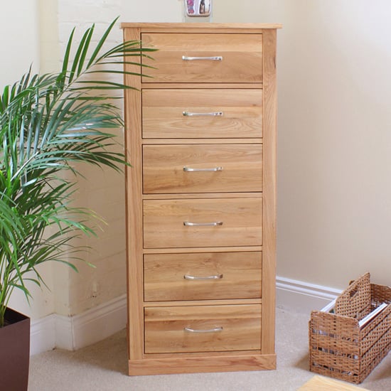 Product photograph of Fornatic Wooden Chest Of Drawers In Mobel Oak With 6 Drawers from Furniture in Fashion