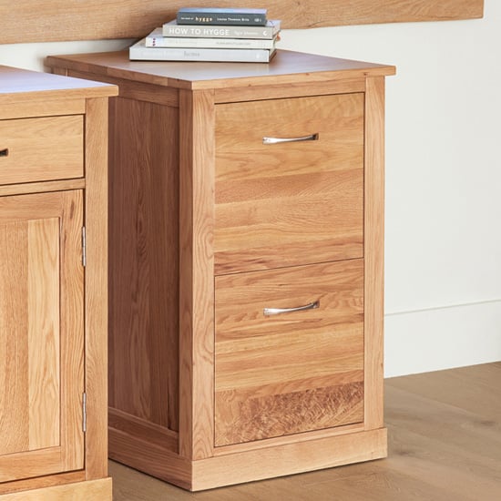 Product photograph of Fornatic Wooden Filing Cabinet In Mobel Oak With 2 Drawers from Furniture in Fashion