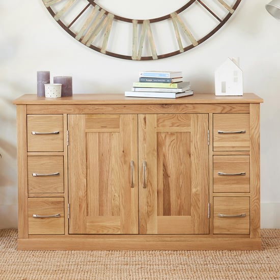Product photograph of Fornatic Wooden Sideboard In Mobel Oak With 2 Doors 6 Drawers from Furniture in Fashion