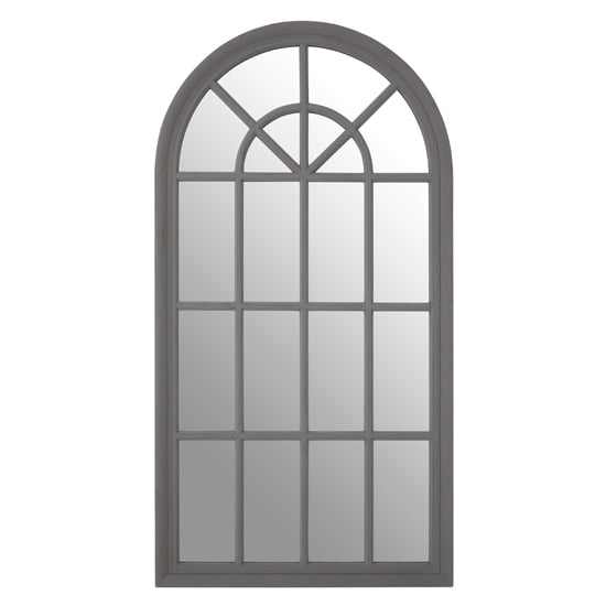 Product photograph of Fresot Curved Window Designed Wall Mirror In Grey from Furniture in Fashion