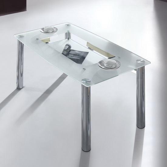 Big Compact Frosted Dining Table Only