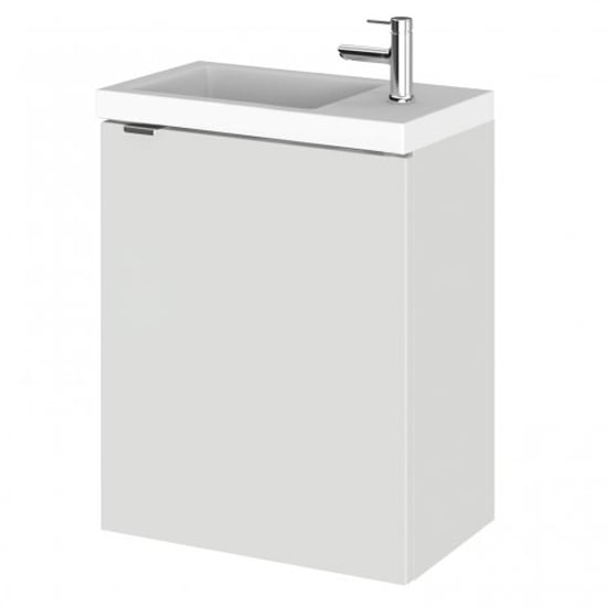 Product photograph of Fuji 40cm Wall Hung Vanity Unit With Basin In Gloss Grey Mist from Furniture in Fashion