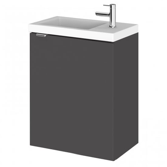 Product photograph of Fuji 40cm Wall Hung Vanity Unit With Basin In Gloss Grey from Furniture in Fashion