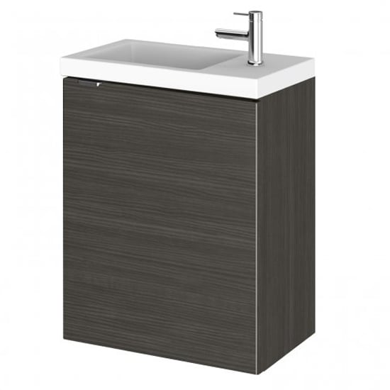 Product photograph of Fuji 40cm Wall Hung Vanity Unit With Basin In Hacienda Black from Furniture in Fashion