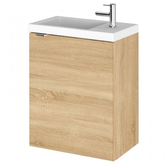 Product photograph of Fuji 40cm Wall Hung Vanity Unit With Basin In Natural Oak from Furniture in Fashion