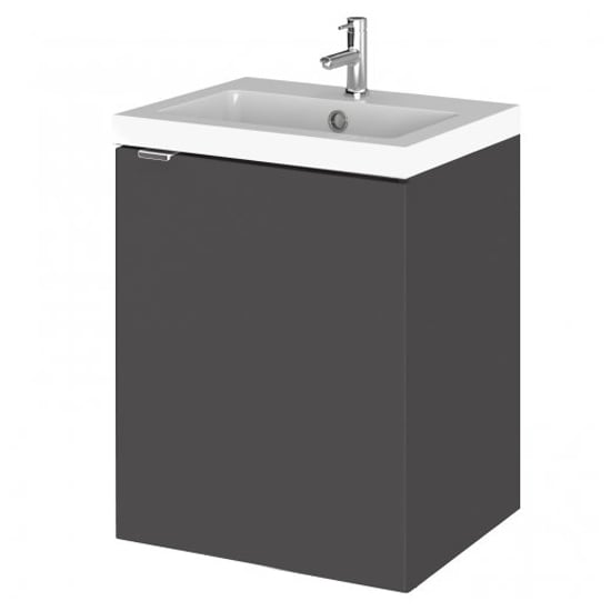 Product photograph of Fuji 40cm Wall Vanity With Polymarble Basin In Gloss Grey from Furniture in Fashion