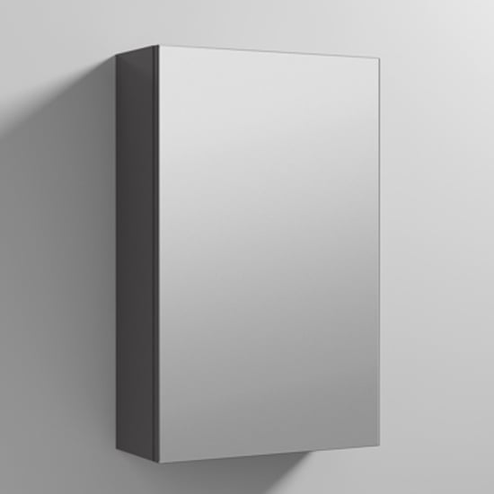 Product photograph of Fuji 45cm Mirrored Cabinet In Gloss Grey With 1 Door from Furniture in Fashion
