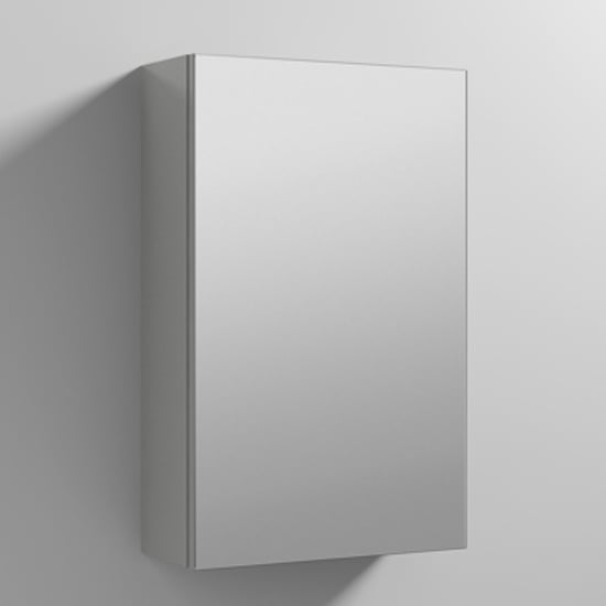 Product photograph of Fuji 45cm Mirrored Cabinet In Gloss Grey Mist With 1 Door from Furniture in Fashion