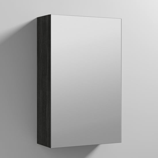 Product photograph of Fuji 45cm Mirrored Cabinet In Hacienda Black With 1 Door from Furniture in Fashion