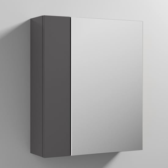 Product photograph of Fuji 60cm Bathroom Mirrored Cabinet In Gloss Grey from Furniture in Fashion