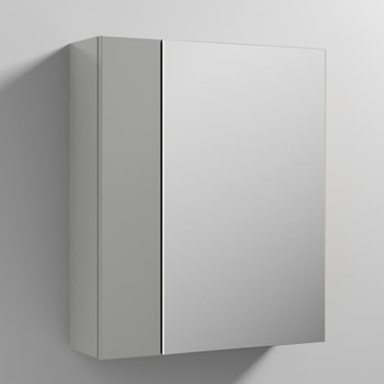 Product photograph of Fuji 60cm Bathroom Mirrored Cabinet In Gloss Grey Mist from Furniture in Fashion