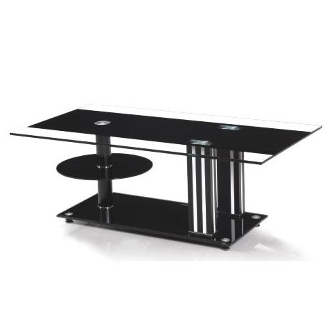 Cyber Black/Clear Glass Coffee Table, CT637