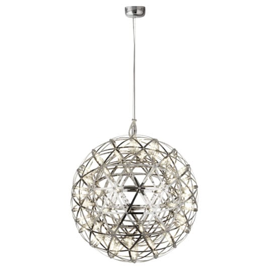 Product photograph of Galaxy Led Metal Big Ball Pendant Light In Chrome from Furniture in Fashion