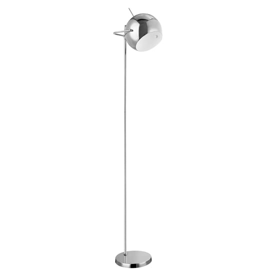 Product photograph of Gikona Ball Design Shade Floor Lamp In Chrome from Furniture in Fashion