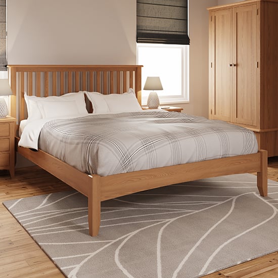 Product photograph of Gilford Wooden Double Bed In Light Oak from Furniture in Fashion