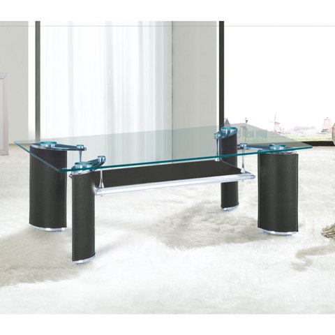 Boston Glass Top Coffee Table in Black