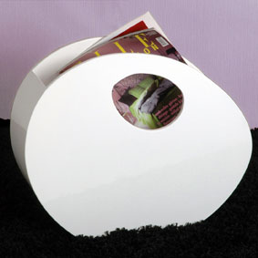 Geno High Gloss White Magazine Rack, 86307