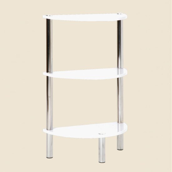 3 Tier Half Moon Hi-Gloss White Display Stand/Unit, 90342