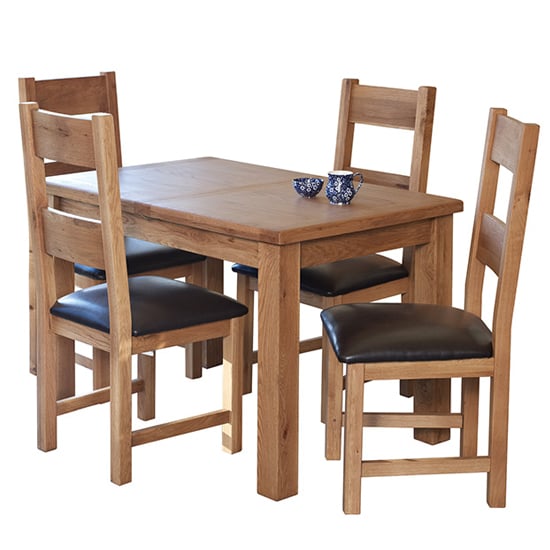 Product photograph of Hampshire Extending Dining Set With 4 Chairs from Furniture in Fashion