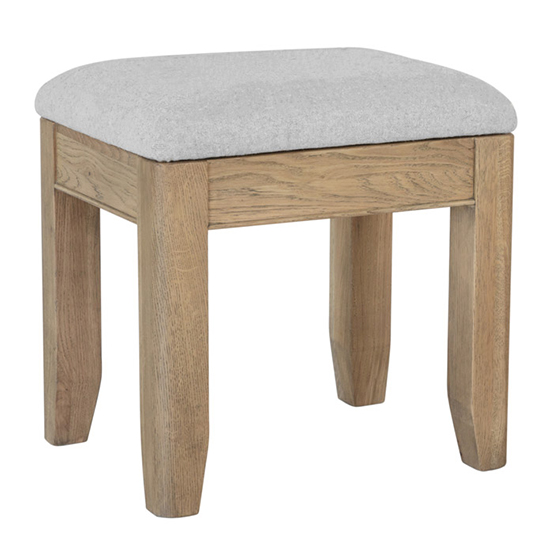Product photograph of Hants Wooden Dressing Stool In Smoked Oak from Furniture in Fashion