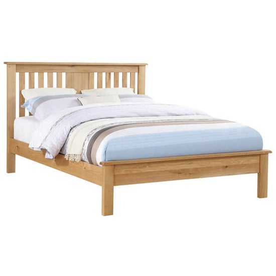 Product photograph of Heaton Wooden Low End King Size Bed In Oak from Furniture in Fashion