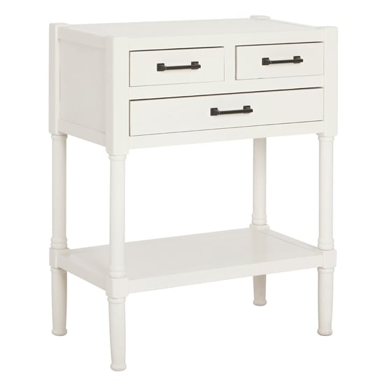 Product photograph of Heritox Wooden 3 Drawers Console Table In White from Furniture in Fashion