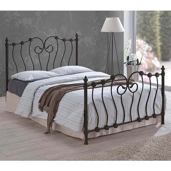 Product photograph of Inova Designer Metal Small Double Bed In Black from Furniture in Fashion