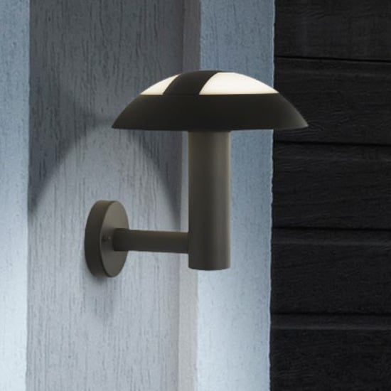 Product photograph of Kocab Mushroom Outdoor Led Wall Light In Dark Grey from Furniture in Fashion