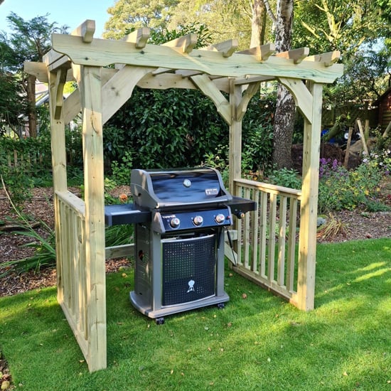 Product photograph of Lecota Wooden Bbq Shelter from Furniture in Fashion