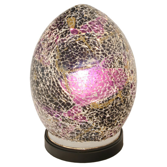Mosaic Purple Egg Lamp, LM77PL