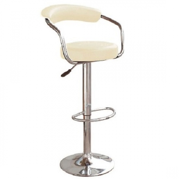 Zenith Kitchen Bar Stool In Cream with Gaslift Action Buy Bar Stools
