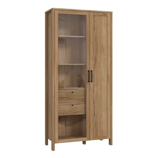 Mahon Wooden Display Cabinet With 2 Doors In Waterford Oak