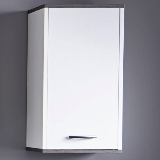 Product photograph of Matis Wall Mounted Bathroom Cabinet In White And Smoky Silver from Furniture in Fashion