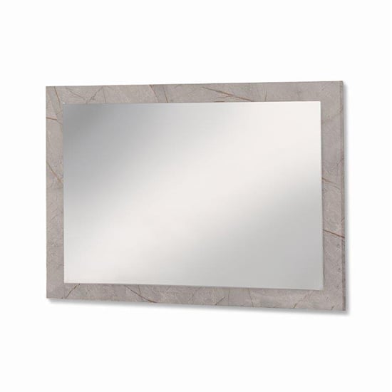 Product photograph of Mayon Bedroom Mirror In Grey Marble Effect Wooden Frame from Furniture in Fashion