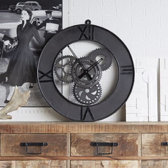 Product photograph of Merope Large Metal Factory Wall Clock from Furniture in Fashion