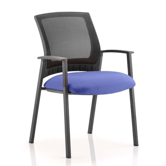 Metro Black Back Office Visitor Chair With Stevia Blue Seat